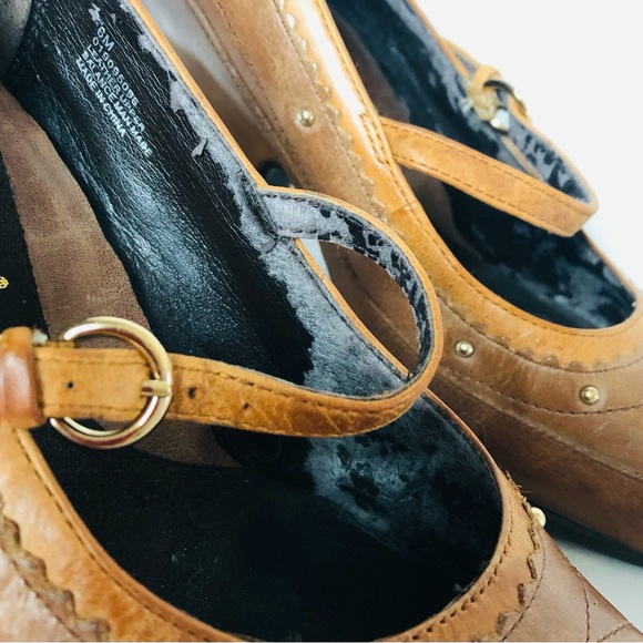 COLDWATER Creek Women’s High Heels Aerosoles Sz 6M Brown Leather Peep Toe S03 - Picture 11 of 13